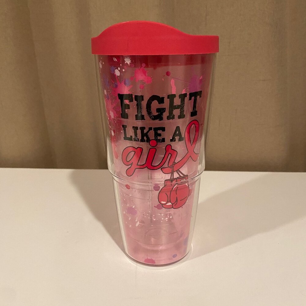 Tervis 24 oz Tumbler “Fight Like a Girl” Pink Breast Cancer Mug